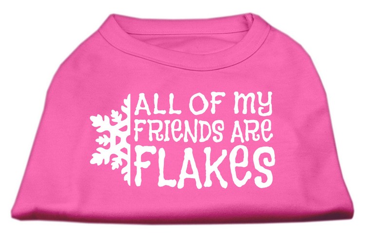 All my friends are Flakes Screen Print Shirt Bright Pink XXXL